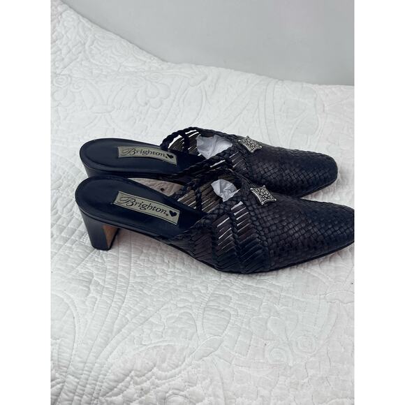 Brighton Women's Size 8M Black/Brown Abby Mules Leather Slip On Sandals - Picture 5 of 9